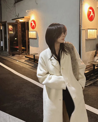 Wool blend handmade long coat