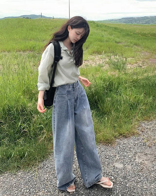 Daily Cover One-Pleat Denim Pants