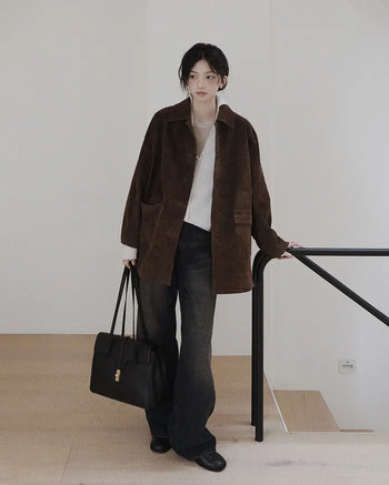 Leather suede jacket