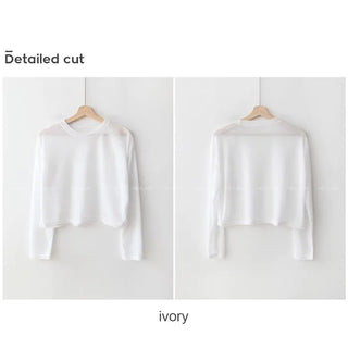 Linen long-sleeved T-shirt