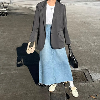 Back-slit oversized blazer