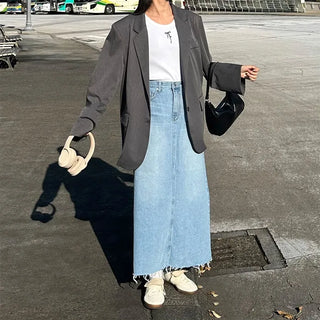Back-slit oversized blazer