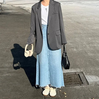 Back-slit oversized blazer