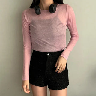 Back pocket tweed shorts
