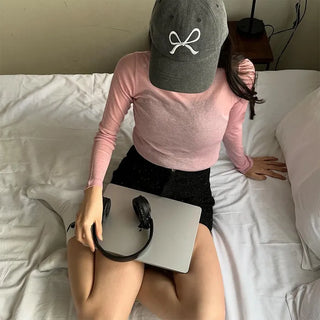See-through modal long-sleeved T-shirt