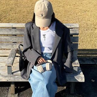 Back-slit oversized blazer