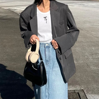 Back-slit oversized blazer