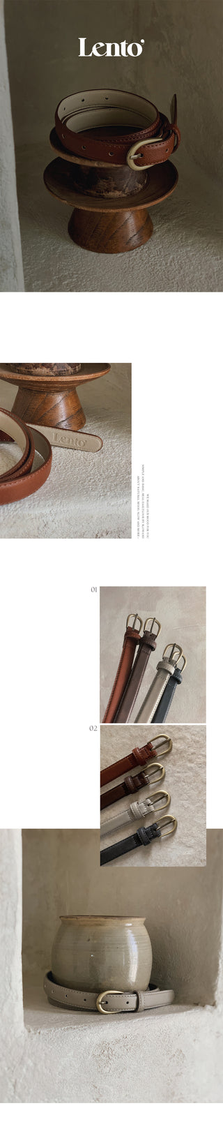 #LENTO. (Over 200,000 sold) Classic Belt (silver/gold)