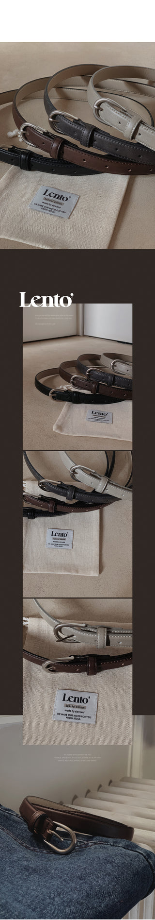 #LENTO. (Over 200,000 sold) Classic Belt (silver/gold)