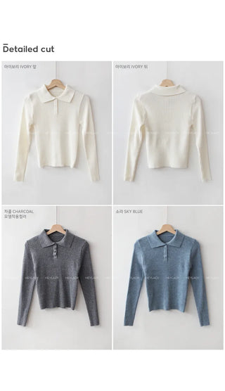 Ribbed collar knit