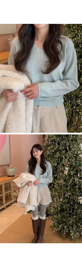(3 colors) Boat neck loose fit knit