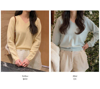 (3 colors) Boat neck loose fit knit