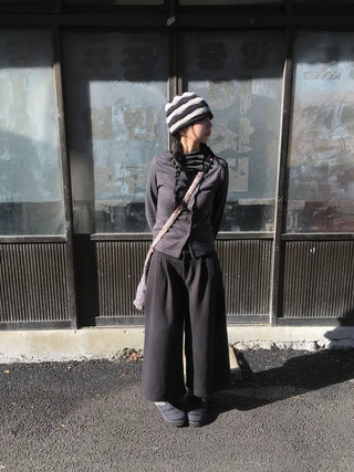 (3 colors) Turtleneck Asymmetrical Cardigan