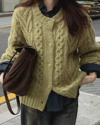 Cable knit cardigan