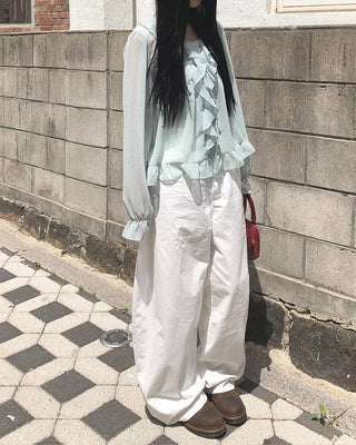 Balloon Wide Cotton Pants