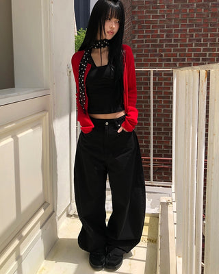Balloon Wide Cotton Pants