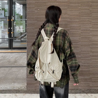 Oversized long-sleeved vintage check shirt