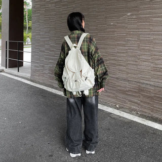 Oversized long-sleeved vintage check shirt