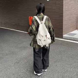 Oversized long-sleeved vintage check shirt