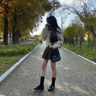 Oversized puff twist round long-sleeve knit cardigan