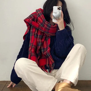 Oversized puff twist round long-sleeve knit cardigan