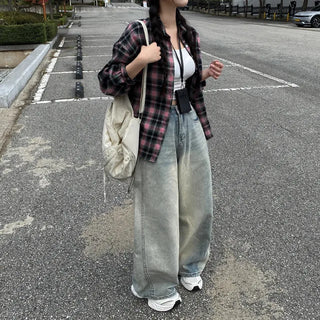 Autumn long-sleeved oversized pink shirt