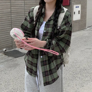 Autumn long-sleeved oversized pink shirt