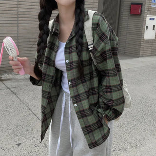 Autumn long-sleeved oversized pink shirt