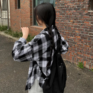 Autumn long-sleeved oversized pink shirt