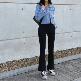 Autumn cropped denim loose-fit jacket