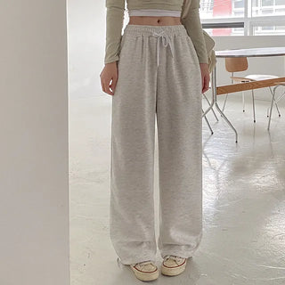 2-Way Elastic Cotton String Jogger Wide Pants