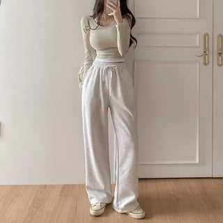 2-Way Elastic Cotton String Jogger Wide Pants