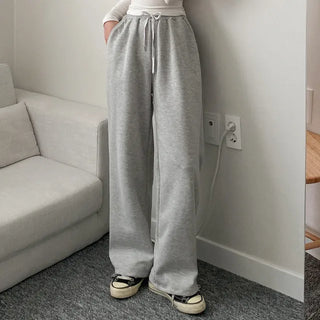 2-Way Elastic Cotton String Jogger Wide Pants