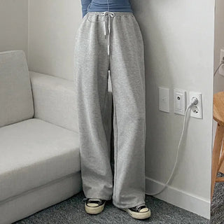 2-Way Elastic Cotton String Jogger Wide Pants