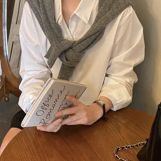 Layered Basic V-Neck Gray Short Knit Cardigan
