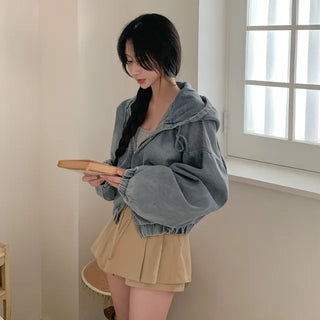 Denim 2-Way Hoodie