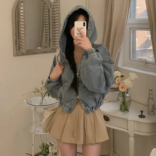 Denim 2-Way Hoodie