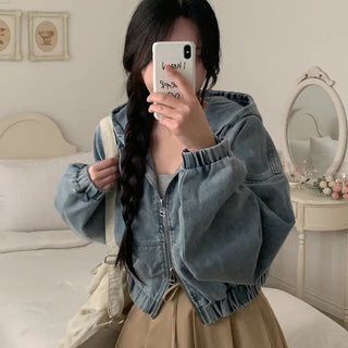 Denim 2-Way Hoodie