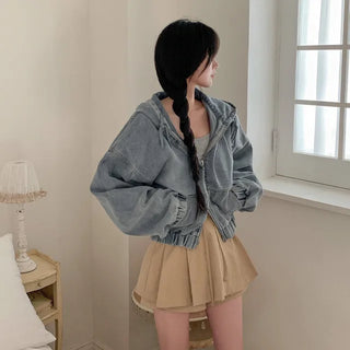 Denim 2-Way Hoodie
