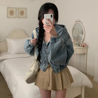 Denim 2-Way Hoodie
