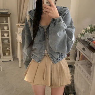 Denim 2-Way Hoodie