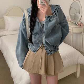 Denim 2-Way Hoodie
