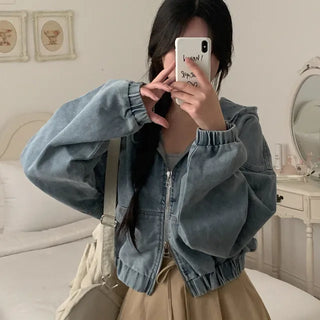 Denim 2-Way Hoodie