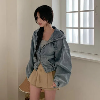 Denim 2-Way Hoodie