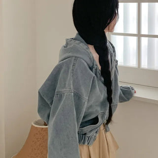 Denim 2-Way Hoodie