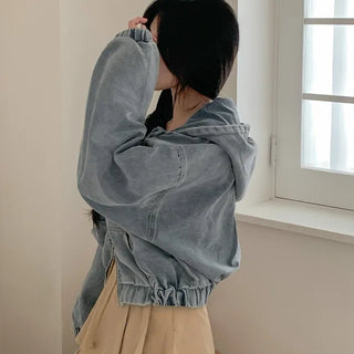 Denim 2-Way Hoodie
