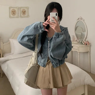 Denim 2-Way Hoodie