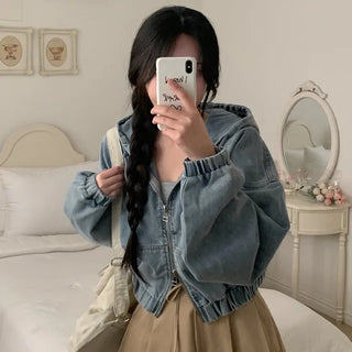 Denim 2-Way Hoodie