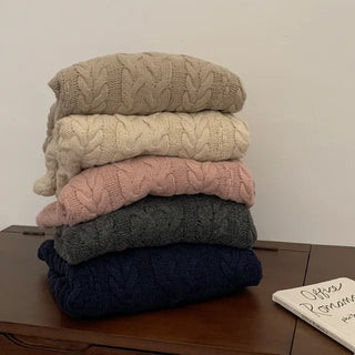 Twist Puff Front Round Oversized Knit