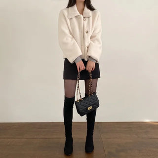 Boa quilted fur jacket